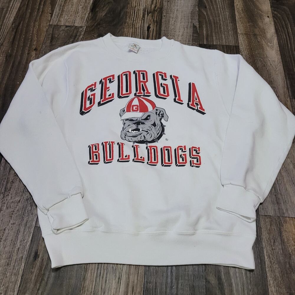 Vintage Galt Sand Georgia Bulldogs Sweatshirt Mens Medium White UGA
